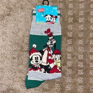Disney Men’s Mickey Mouse Christmas Crew Socks With Goofy and Donald Duck